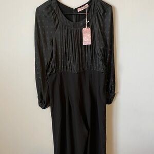 Traffic People Black Sheath Jumpsuit with Bishop Sleeves